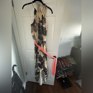 Eliza J gold chain halter dress